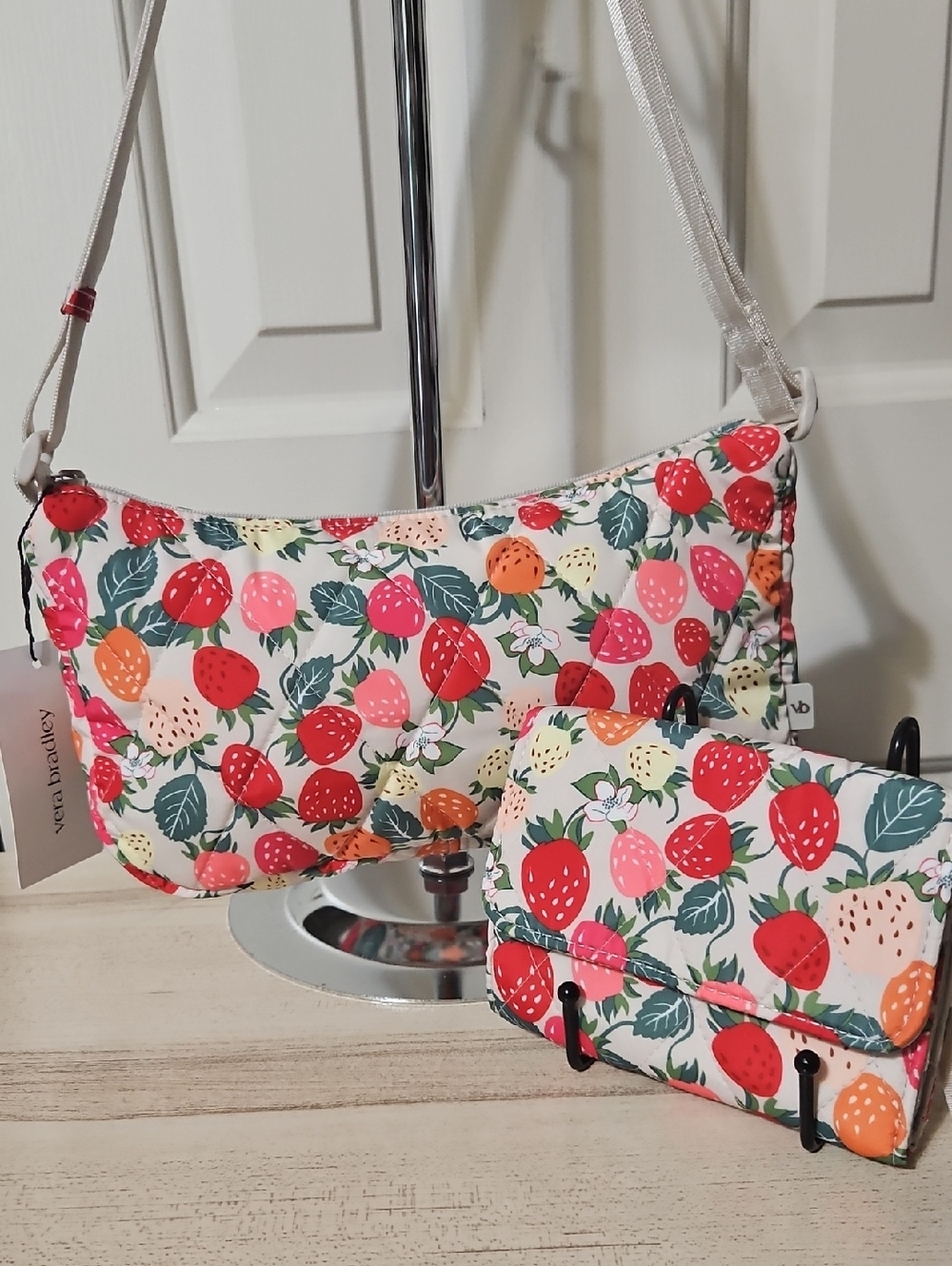 Vera Bradley NWT Strawberry Print Crossbody with Matching Wallet Bundle